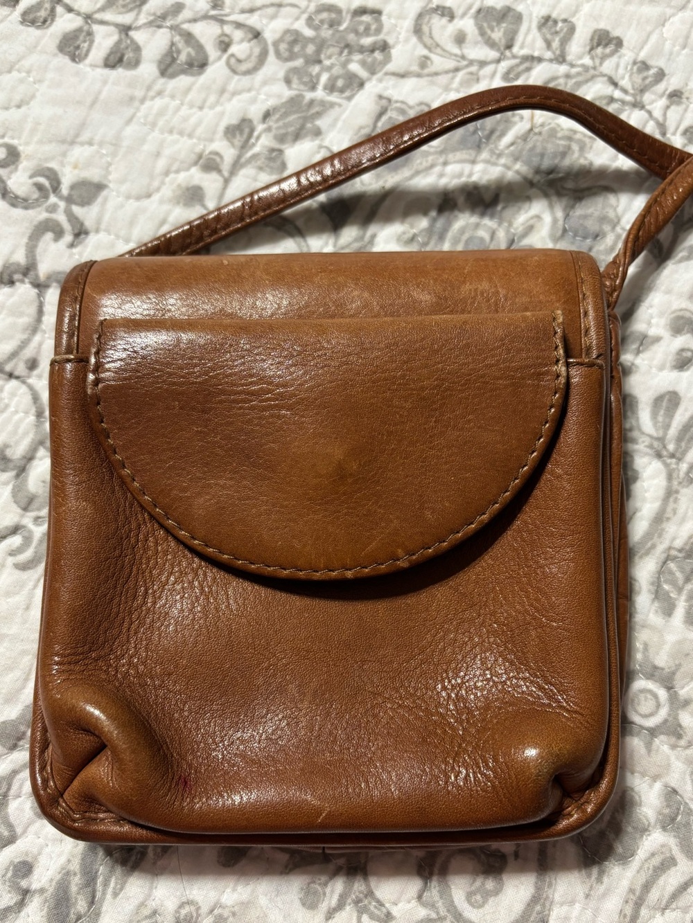 HOBO Tan Leather Crossbody with Front Flap